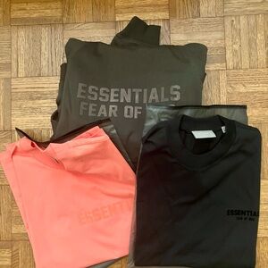 LOT OF 3 Brand New - Fear of God Essentials Hoodie & 2 Shirts Size Large  SS22